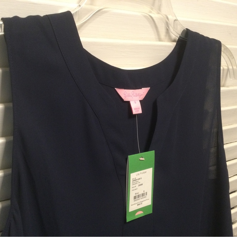 NWT Lilly Pulitzer Navy Sleeveless Top Size Small